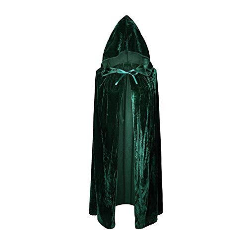 Ids Home Green Witch Cosplay Cloak Masquerade Unisex Hooded Full Long Capehalloween Christmas Cloak Costumes Party Cape For Witch Raven Vampire Cosplay #TOP4