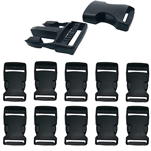 Ruidee 10 Stück Klickverschluss Gurtband Steckschnallen Steckschließer für Gepäckgurten Rucksackgurten (BK-38mm) Cover