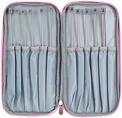 Aeelike Knitting Needle Storage Case Empty, Knitting Needle Case for 25 cm Needles, Knitting Needles Case Large for Storage Long Knitting Needles Crochet Hooks, Knitting Needle Holder Case Organiser
