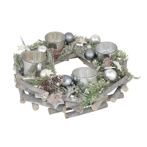 Mr Crimbo 30cm Wooden Wreath Candle Holder