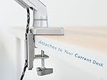 Montez-le! Bureau de moniteur unique Mount avec bras de ressort mécanique réglable en hauteur, raccords en argent plein mouvement 24 27 29 30 32 Écrans de pouce VESA 75, 100 mm, facile d'installation C-Clamp et base Grommet