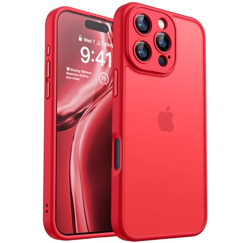 CANSHN Upgrade für iPhone 16 Pro Hülle mit Kameraschutz (TOP Militärschutz) Minimalistische Transluzente Matte Schutzhül...