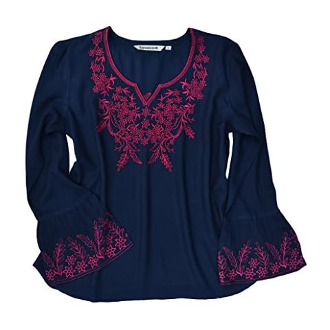 Ayurvastram Tia Embroidered Viscose Rayon Tunic: Navy, M Cover