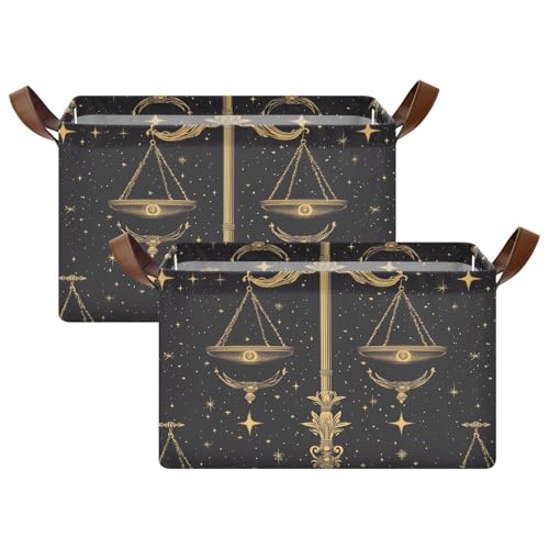 miaozhen Cesta portaoggetti robusta in scala nera, con manici, per libri, asciugamani e vestiti, confezione da 2