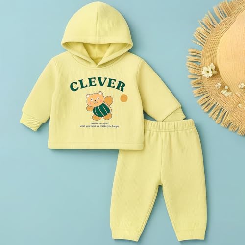 Image of Kidbea Premium Organic Cotton Unisex Baby Winterwear Co-ord Set | Soft, Warm & Classy Outfit for Boys & Girls | Warm & Cozy Fit for Infants kids