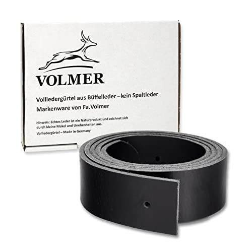 Fa.Volmer ® Pasek do paska jako zamiennik paska czarny męski pasek skórzany 3,8 cm typ #10125, czarny, 135 cm länge