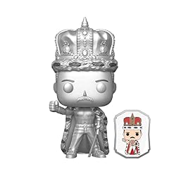 Queen 184 – Freddie Mercury Platinum Metallic Pop! Vinyl Figure with Enamel Pin - Les Beatles, Paul McCartney, John Lennon, RIngo Starr, George Harrison