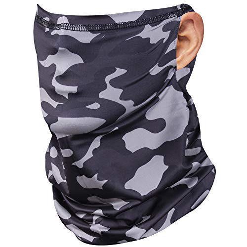 Mifidy Mens Face Cover Ear Loops Neck Gaiter Bandana Balaclava Scarf Washable Ice Silk Cooling for Sun Dust Wind Cycling Hiking