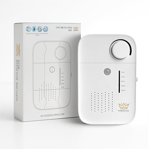 Wunderschein Soundbox mit Naturklängen Naturgeräusche-Box Einschlafhilfe mit Vogelgezwitscher Meeresrauschen & Regengeräusche Geräuschebox Naturklänge-Gerät mit bis zu 7 Stunden Laufzeit