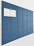 DECORETTA Tablón de fieltro (juego de 6) | alternativa moderna a la placa de corcho | Azulejos de fieltro con almohadillas adhesivas para fotos, tabla de oración y protección de pared de dardos