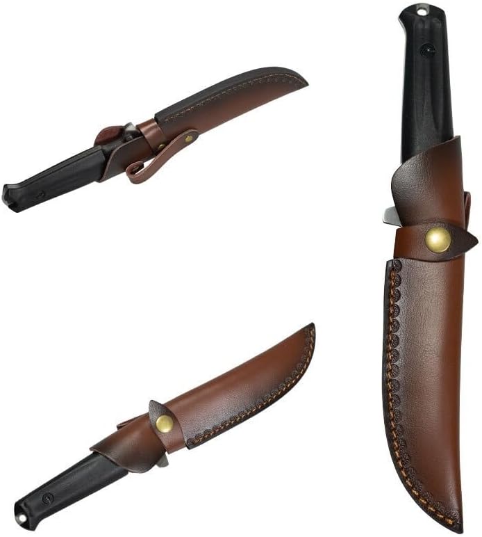 1PC Leather Knife Scabbard, Universal Knife Sheath for Belt with Snap Closure Fits for Fruit Knife