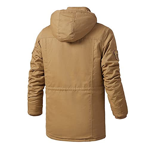 Manteaux isolés pour homme coton chaud hiver veste zippée kaki - 3