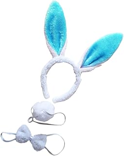 PRETYZOOM Conjunto De Animais Orelhas De Animais Bandana Bichos De Pelúcia Coelhinho Rabo De Pom Pom Acessório De Rabo De Coelho Orelha De Coelho Tiara De Coelho De Coelhinho