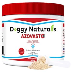Azovast Plus Kidney Health Supplement for Dogs & Cats, Oral Powder (6 Oz) – (120 Doses/Jar) NO Refrigeration Required – Help Support Kidney Function & Manage Renal Toxins (Made in U.S.A) (6 Oz)