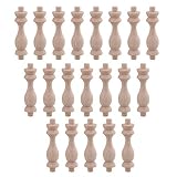 Mxfans Decorative Wood Spindles Unfinished Wood Craft Spindles H-83 for House Furniture Pack of 20