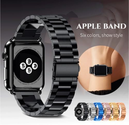 Generic Compatible with iWatch 45mm (Color: Silver/Gold Strap Metal Band Strap case + Front Silicon Case