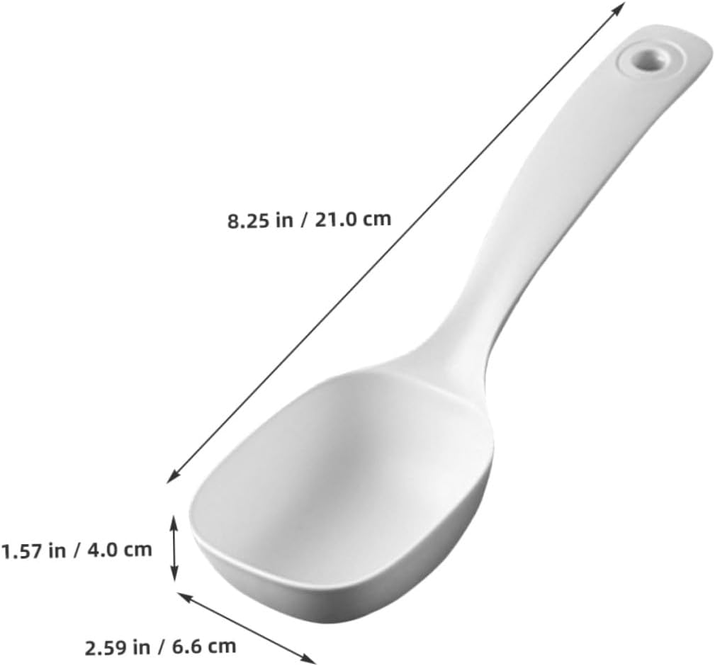 4pcs Large Porridge Soup Ladles with Long Handle, Sturdy Plastic Canteen Serving Spoons for Restaurant and Home Cooking
