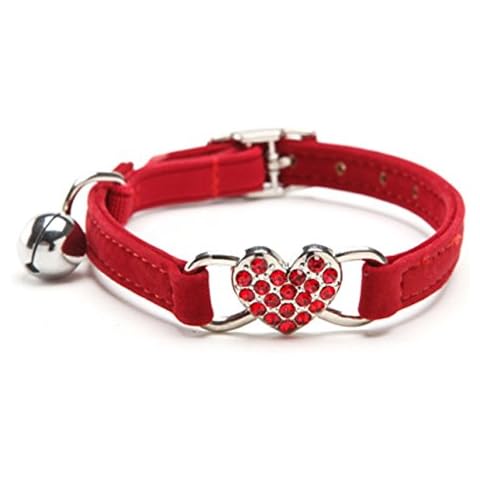 CHUKCHI Pink Soft Velvet Cat Collar with Charm Cover