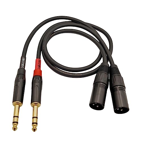 Sam&Johnny 1/4 inches to XLR Cable, 6.35mm TRS to XLR Male Balanced Mic Cable, 2-Packs Microphone Cord Patch Cable(2 feet)