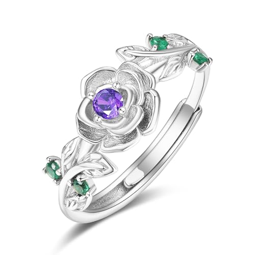 Bague améthyste argent 925 réglable : cadeau idéal pierre de naissance février