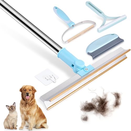4 Packs Pet Hair Remover Set, Retractable Carpet Scraper