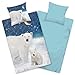 Produktbild Aminata kids Bettwäsche Eisbär 135x200 Biber Baumwolle warm, weich & kuschelig - Tier-Motiv - Winter-Schnee-Landschaft - Kinder-Bettwäsche-Wende-Set - Reißverschluss ÖkoTex