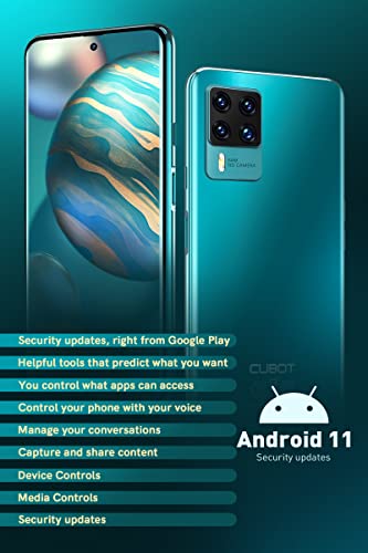 Cubot Unlocked Cell Phone, X50 Unlocked Android Smartphone, 6.67" Punch Hole Screen, 64Mp Quad Rear Camera, 8Gb/128Gb, 4G Dual Sim Unlocked Phones, 4500Mah, Us Version, Green #TOP4