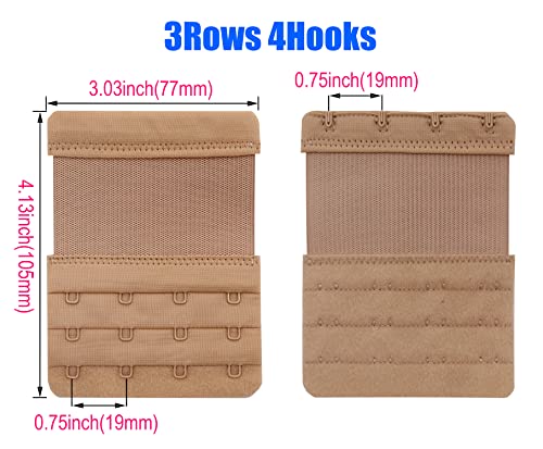 Leonhien 4 Hook Bra Extender, Stretchy Soft And Comfortable Bra Strap Extension (Stretchy 4 Hook Bra Extender, Black,Skin Color,Beige,White) #TOP1