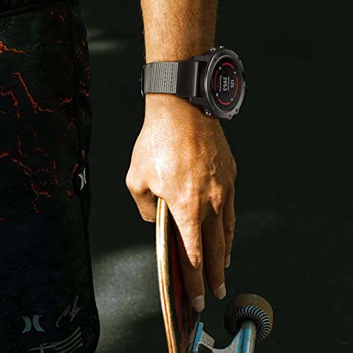 Fintie Band Compatible With Garmin Fenix 7X / 6X / 6X Pro / 5X Plus / 5X / 3/3 Hr/Tactix Charlie Watch, 26Mm Premium Woven Nylon Adjustable Replacement Strap, Gray #TOP4