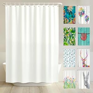 arteneur® - Duschvorhang Weiss - Anti-Schimmel Duschvorhänge 180x200 - Recycelt mit Öko-Tex Standard 100 - Beschwerter Saum, Blickdicht, Wasserdicht, Waschbar, 12 Ringe & E-Book