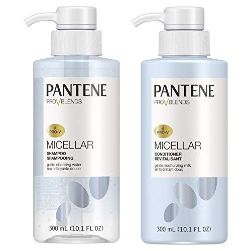 Pantene, Shampoo and Sulfate Free Conditioner Kit, with Micellar Water and Micellar Milk, Cleansing and Moisturizing Pro-V Blends, 10.1 fl oz, Kit
