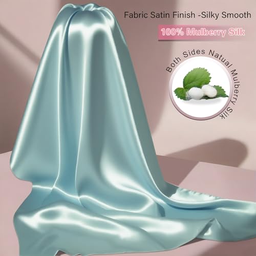 Mulberry Silk Pillow Cases 2 Pack Standard Size with Zipper, Ultra Smooth Soft Breathable Cooling Pillow Cases for Hot Sleepers, Silk Satin Pillowcase for Hair and Skin Set of 2, Gifts for Women