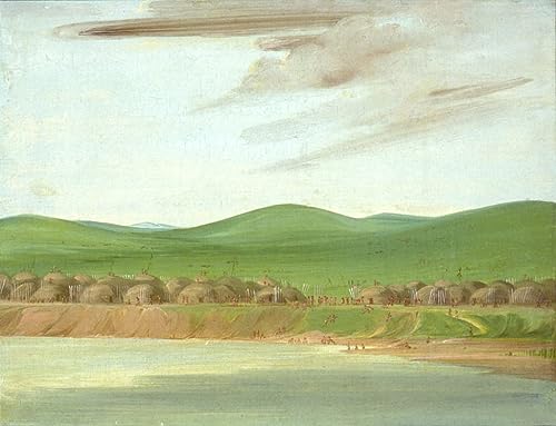 Peinture sur Toile Nordique George Catlin Arikara Village Tableau Chambre 60x90