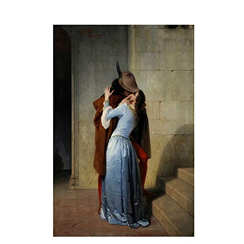 Tableau Le baiser de Francesco Hayez reproduction d'art sur toile lin