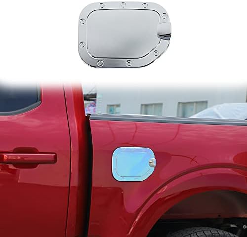 Linskip Gas Door Cover Compatible with Ford F150 F250 F350 2021 2022 2023, F-150 Fuel Tank Cover, F150 Exterior Accessories(chrome B)