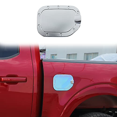 Linskip Gas Door Cover Compatible With Ford F150 F250 F350 2021 2022 2023, F-150 Fuel Tank Cover, F150 Exterior Accessories(Chrome B) #TOP29
