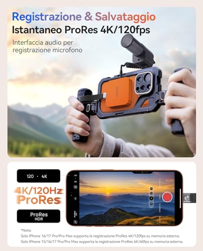 Docking Station USB-C Magnetica, Custodia SSD M.2 NVMe, Dockingstation 6 in 1 con HDMI 4K@60Hz, PD 100W, USB-A/USB-C 10 Gbps, Audio, Hub USB-C Dockingstation per iPhone/Pro Max/Dell Lenovo MG5 - Hub USB - Immagine 3