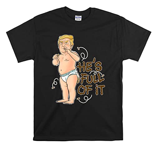 T-shirt Donald He's Full of It noir taille M coupe mixte anti-déformation