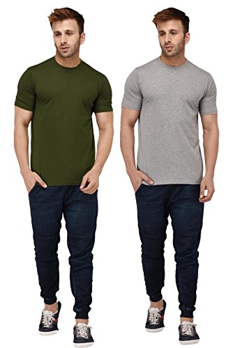 Image of London Hills Solid Cotton Blend Half Sleeve Regular Men Round Neck Tshirts | T Shirt For Man | Tshirt | Shirts Men | Tshirt For Man | T-shirt | T-shirts | Stylish | Gym Wear For Workout | MultiColored