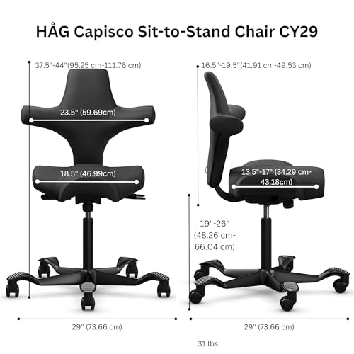Image of HAG Capisco Sit to Stand Chair-Blush Rose Frame-Upholstered Pink Blush