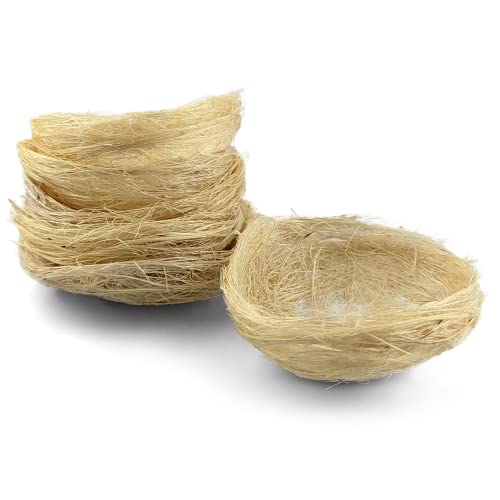 Netuno 6X nid d'oiseau en sisal crème 7cm nids d'oiseaux décoratifs pour Pâques Mini-nid de Pâques Petit nid de sisal Naturel décoration de Pâques décoration de Table Printemps Jardin Maison