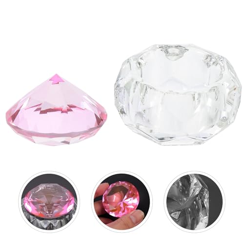 Vaso de cristal para esmalte de uñas con tapa rosa miniatura 7