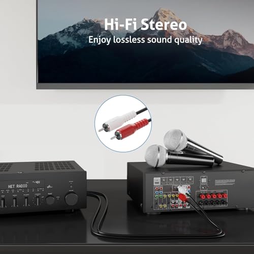 0,75m kabel Cinch | kabel audio stereo | 2x wtyczka Cinch do 2x wtyczki Cinch | kabel Chinch RCA kabel przyłączeniowy kabel Cinch | kabel łączący do wzmacniacza HiFi odbiornika kina domowego Blu-Ray