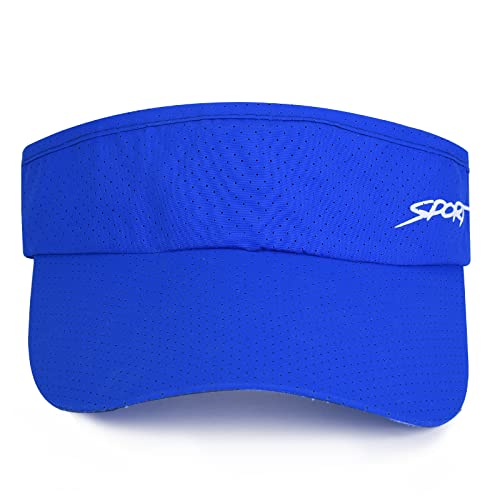 Bltong Sun Sports Visor Hats Women Men, Uv Protection Breathable Adjustable Baseball Cap For Beach Golf Running Tennis (Royal Blue) #TOP1