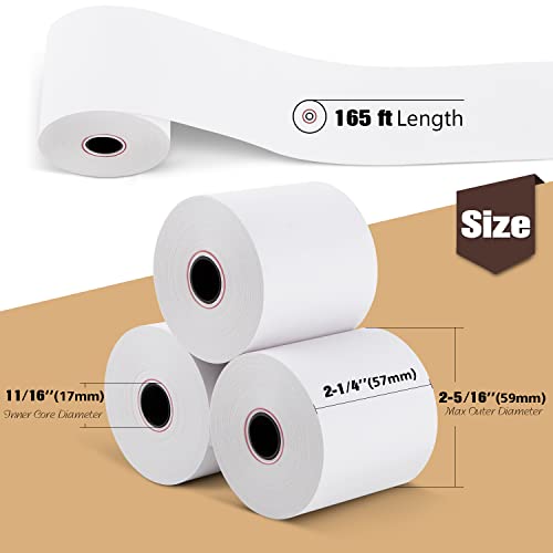 TK Thermal King, (50 Rolls) 2 1/4" x 165' Thermal Paper, POS Receipt Paper for Retail Business Cash Register, Fits Most Credit Card Terminal - Thumbnail 2