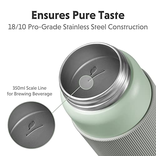 Buydeem Cd1011 Stainless Steel Water Bottle With Removable Tea Infuser, Double Walled Vacuum Insulated Flask With Loose Tea Brewing System, Hot & Cold For Hours, 12 Oz (Mellow Yellow) #TOP4