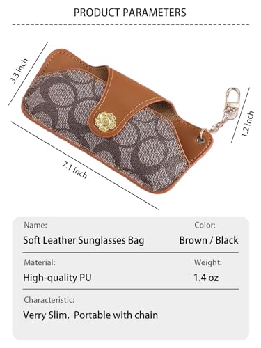 Image of kytasryl Soft Leather Sunglasses Bag,Travel Sunglass Holder Eyeglass Case Portable Slim Sunglasses Pouch