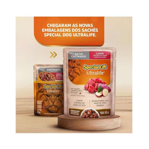 Special Cat Gato Castrado Carne Sachê 85g Caixa Com 12 unidades