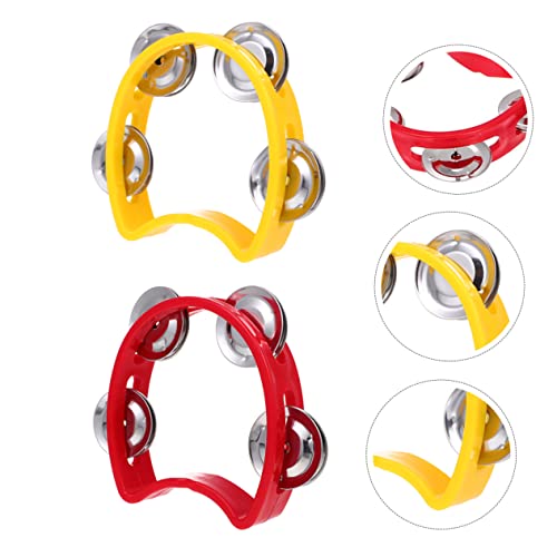 Wakauto 10 Pcs Campainha Jingles Pandeiro Sinos De Trenó De Mão Pandeiro De Mão Brinquedo Chocalho D