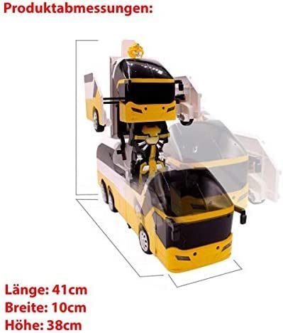 HIMOTO HSP 2.4GHz RC Ferngesteuerter Bus mit Transformations-Funktion, Beleuchtung inkl. Fernsteuerung und Akku, Truck-Modell, LKW, Auto, Car, Fahrzeug, Ma&szlig;stab 1:18